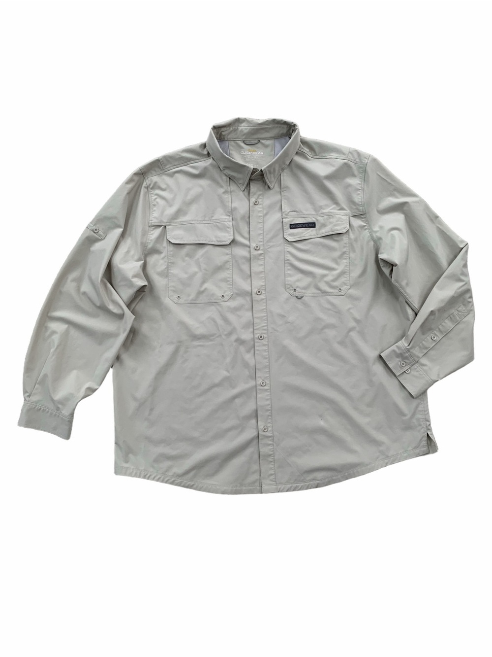Cabelas Men’s Size 2XL Guidewear Guidelite Tan Fishing Long Sleeve Vented Shirt